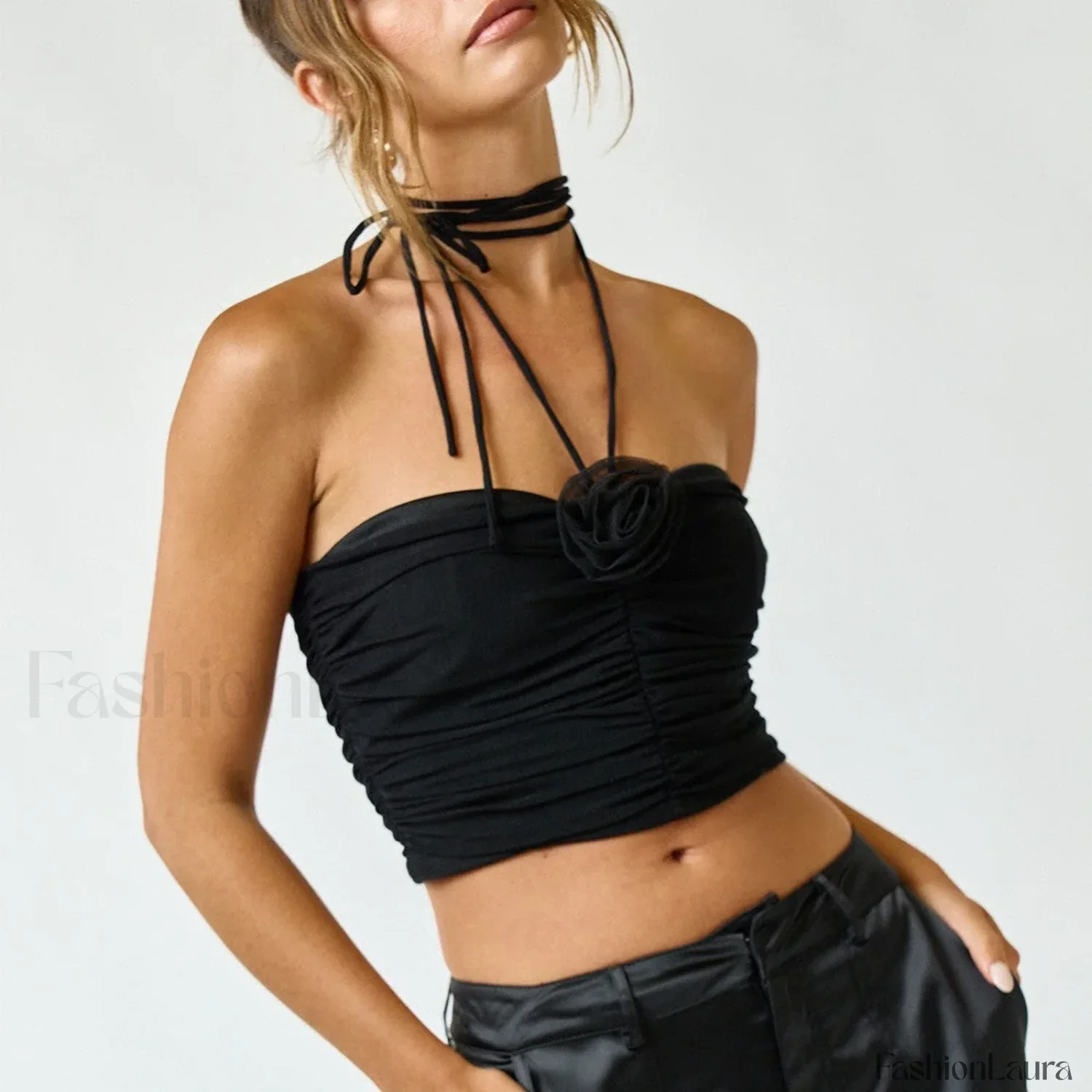 3D Flower Halter Crop Top - Image 17