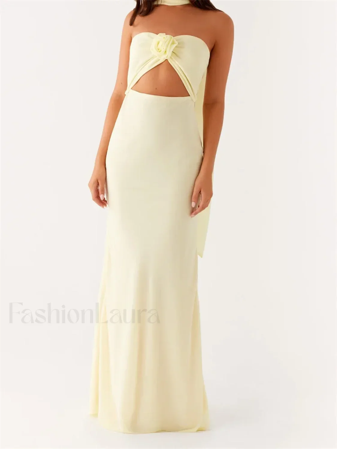 3D Flower Patchwork Tube Maxi Dress - Image 14