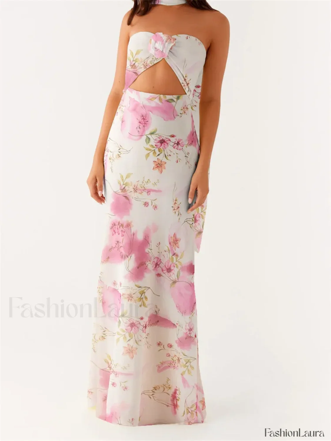 3D Flower Patchwork Tube Maxi Dress - Image 16