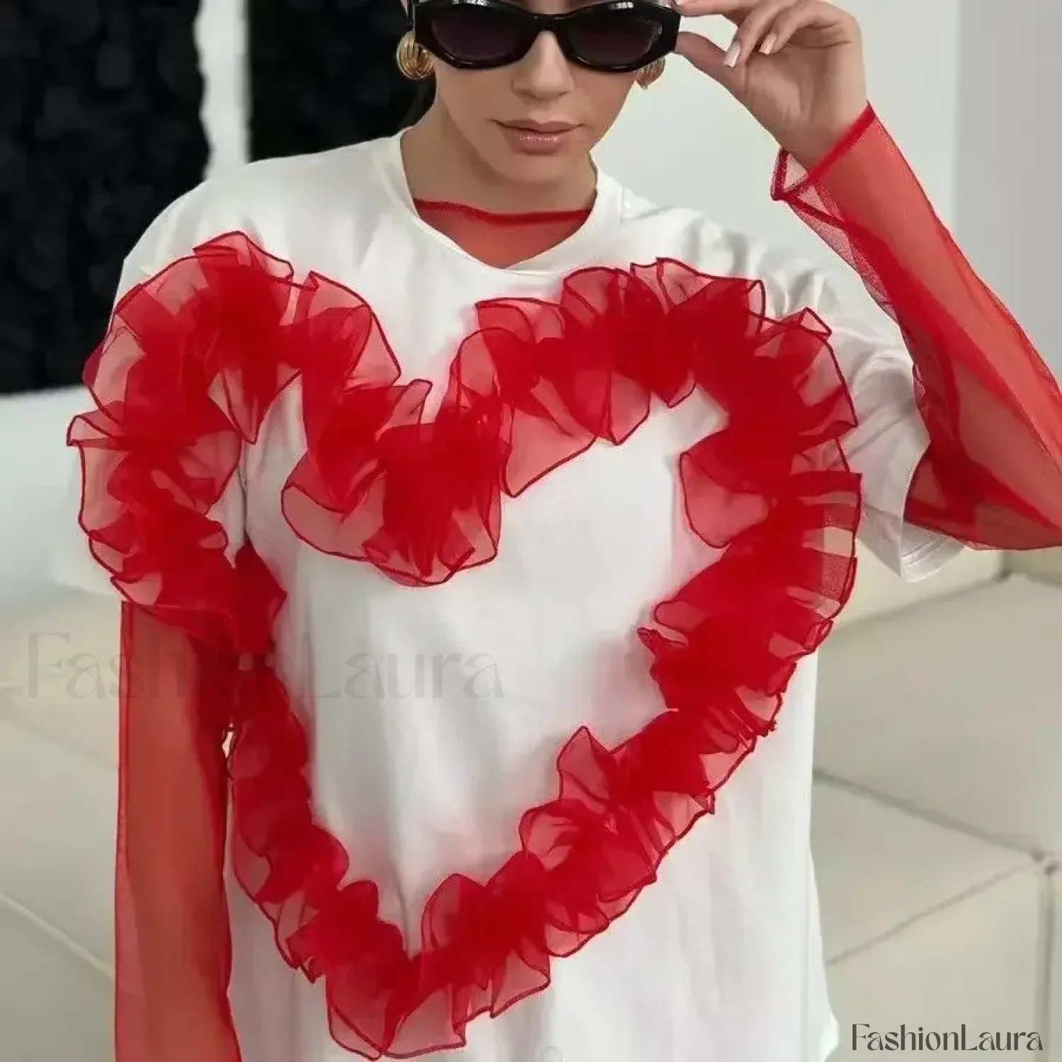 3D Love Flower Cotton T-Shirt - Image 21