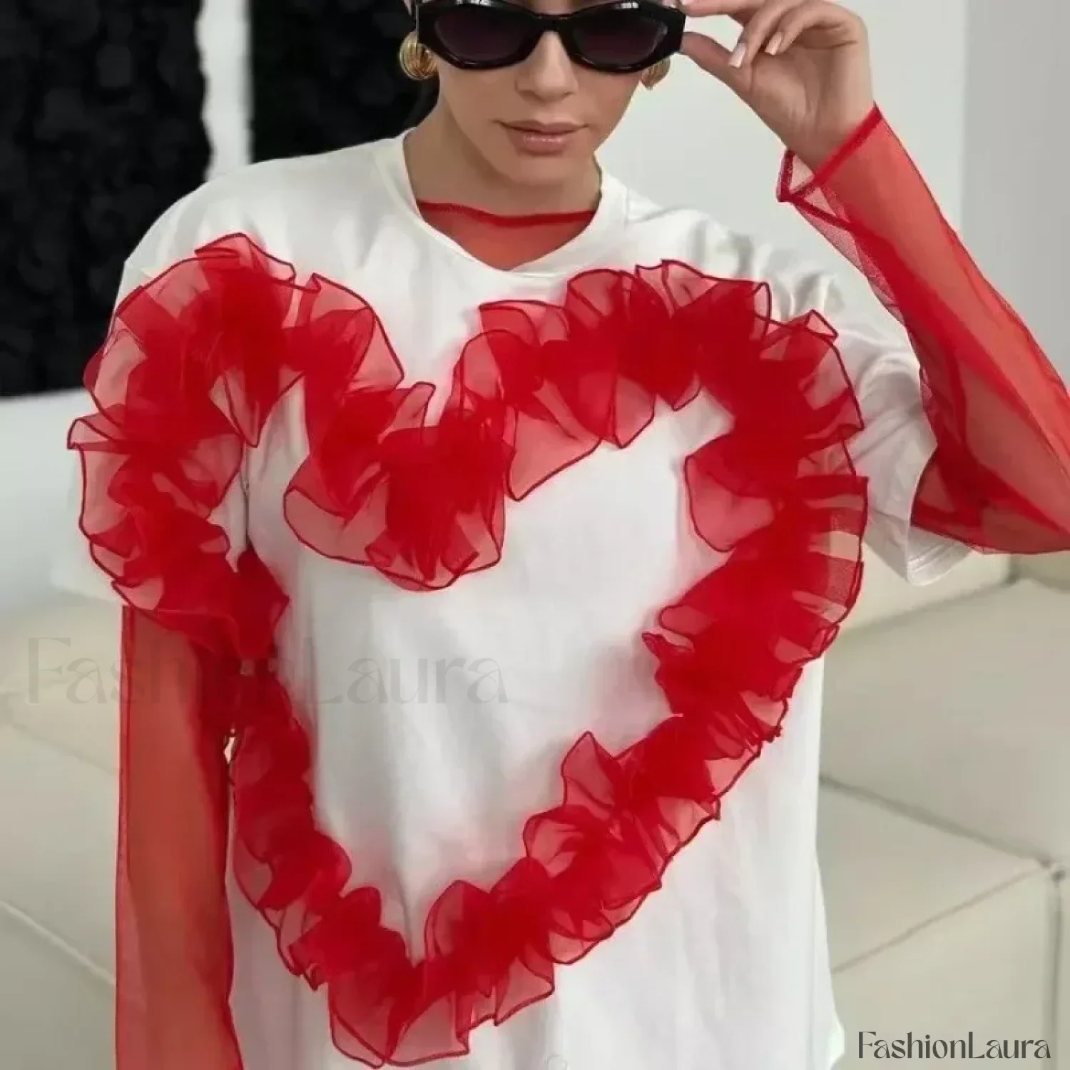 3D Love Flower Cotton T-Shirt - Image 28