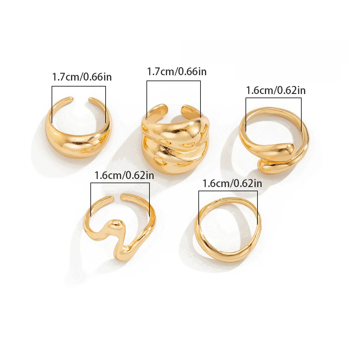 5-Piece Liquid Metal Ring Set - Image 4