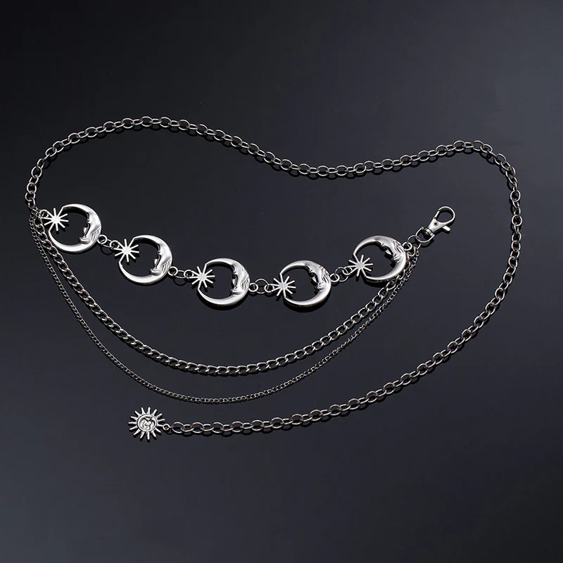 Adjustable Sunflower Moon Metal Waist Chain - Image 5