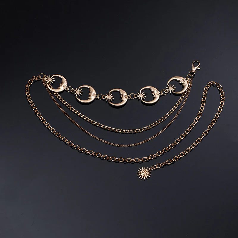 Adjustable Sunflower Moon Metal Waist Chain - Image 8