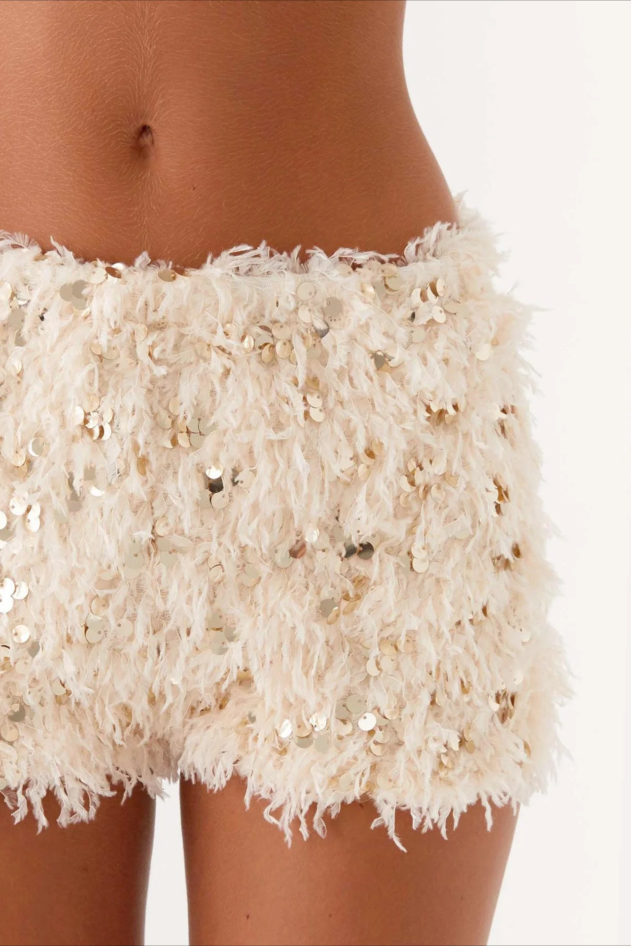 Apricot Sequin Low Waist Shorts - Image 6
