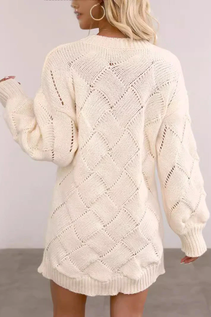 Argyle Knit Bodycon Sweater Dress - Image 7