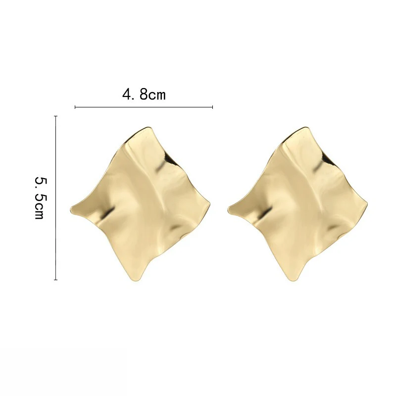 Asymmetrical Mirror Polished Statement Earrings - Image 6