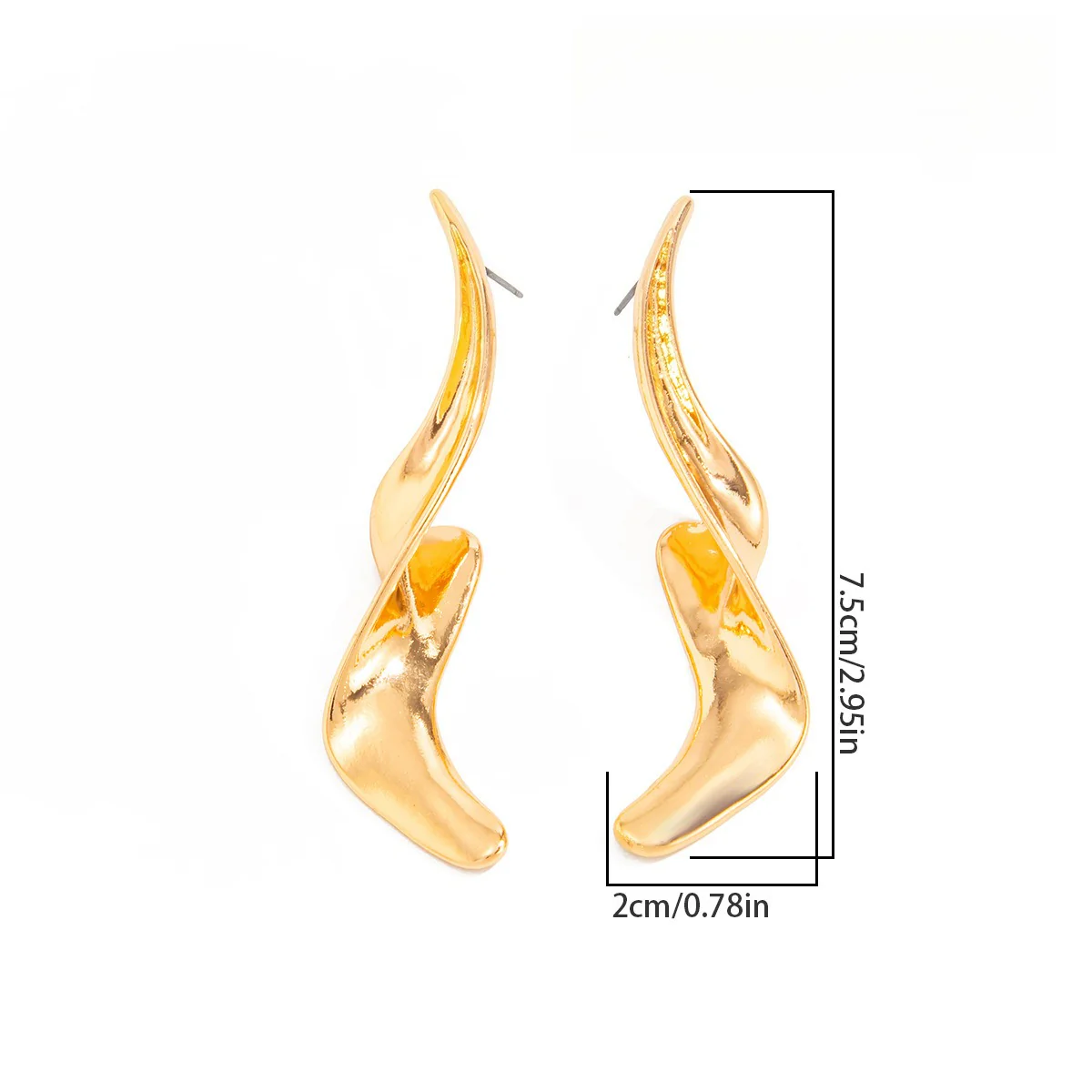 Asymmetrical Twist Geometric Stud Earrings - Image 4