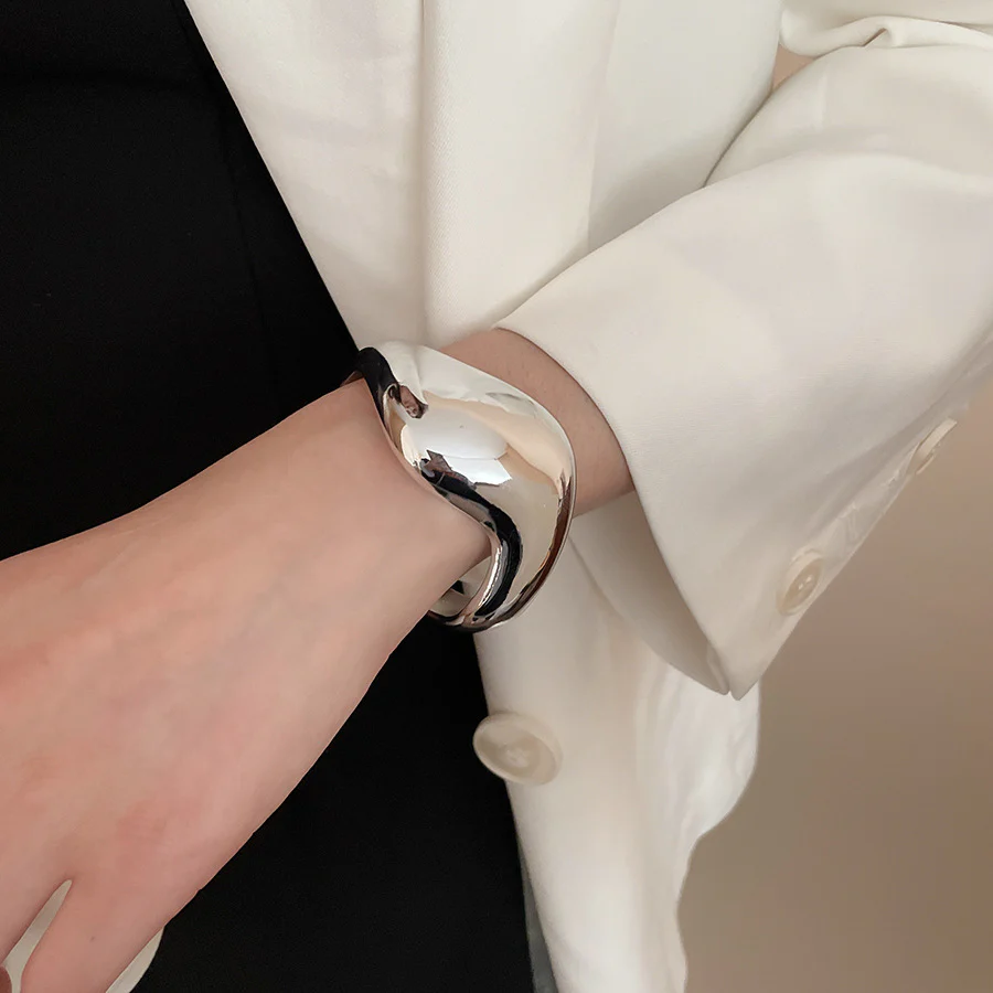 Asymmetrical Twisted Open Cuff Bracelet - Image 11