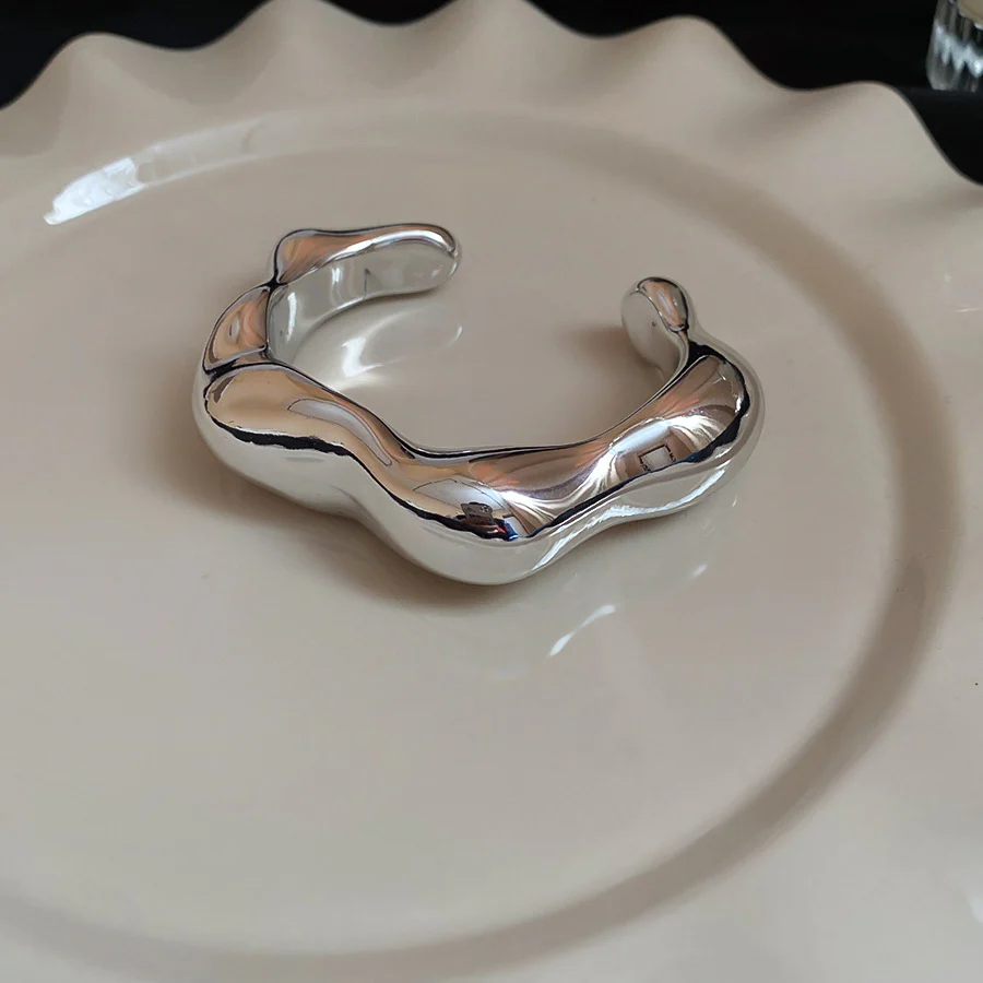 Asymmetrical Twisted Open Cuff Bracelet - Image 14