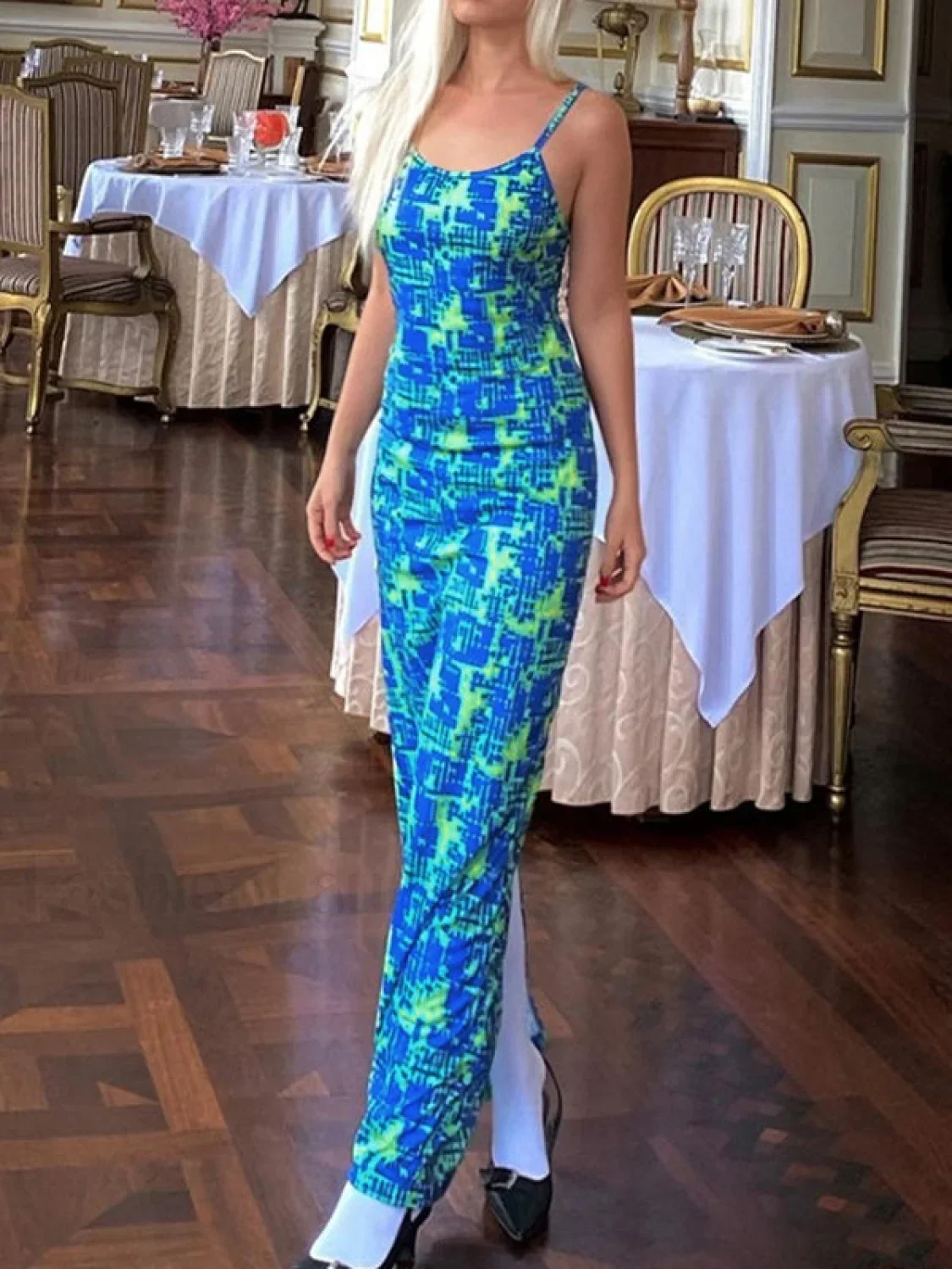 Back Slit Bodycon Maxi Dress - Image 3
