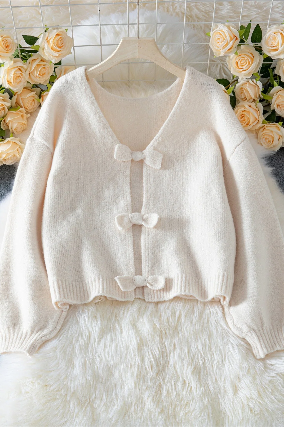 Backless Bow Tie Knit Sweater - Image 6