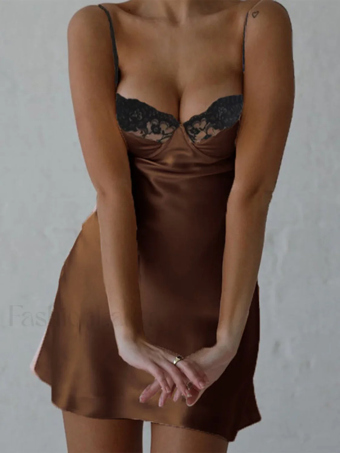 Backless Lace Paneled Slip Mini Dress - Image 13