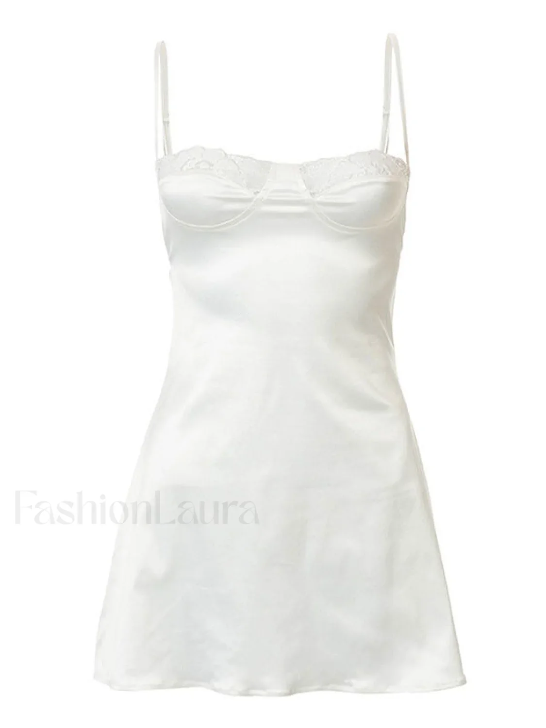 Backless Lace Paneled Slip Mini Dress - Image 19