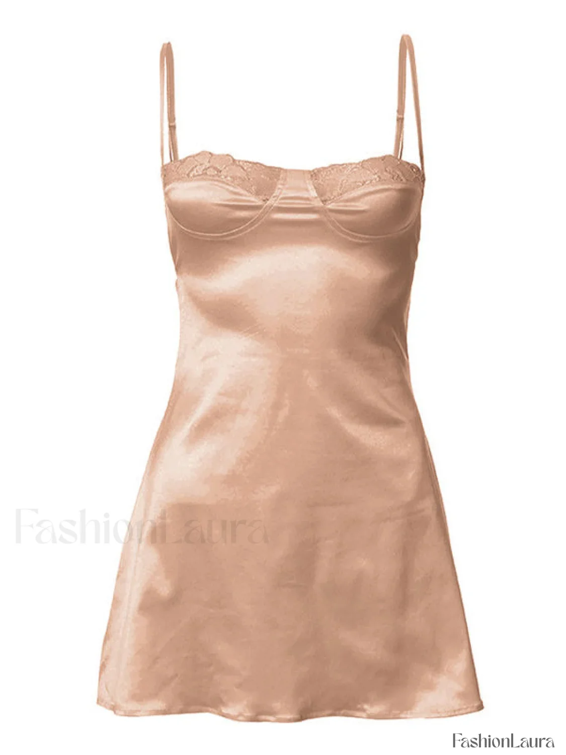 Backless Lace Paneled Slip Mini Dress - Image 32