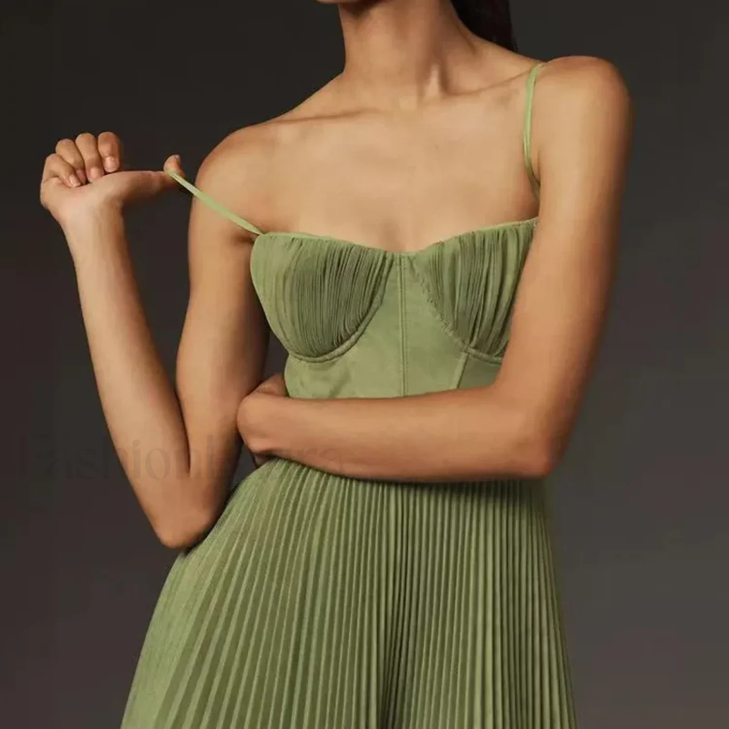 Backless Lace-Up Spaghetti Midi Dress - Image 9