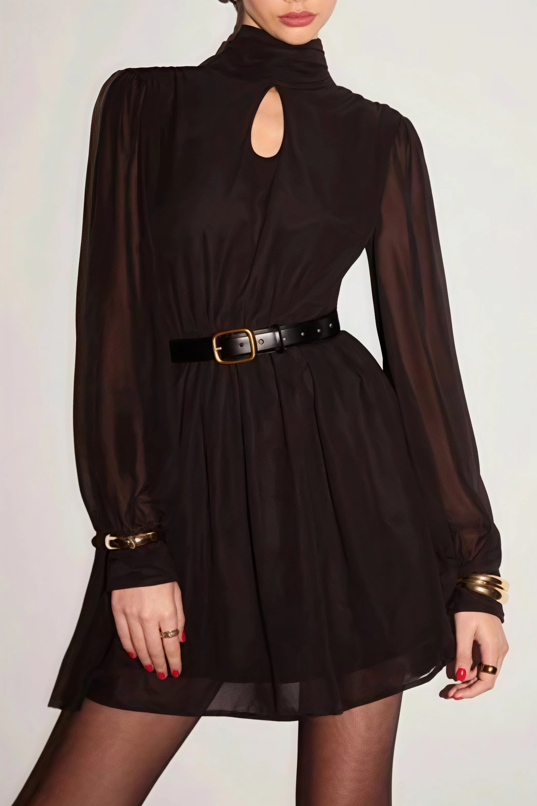 Backless Long Sleeve Mini Dress - Image 3