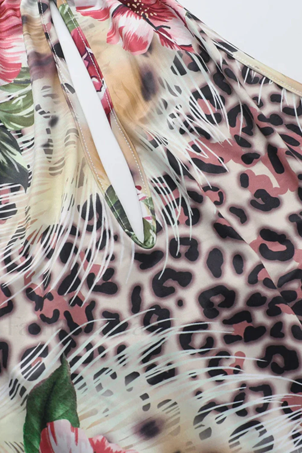 Backless Neck Print Spice Girl Hollow Floral Dress - Image 8