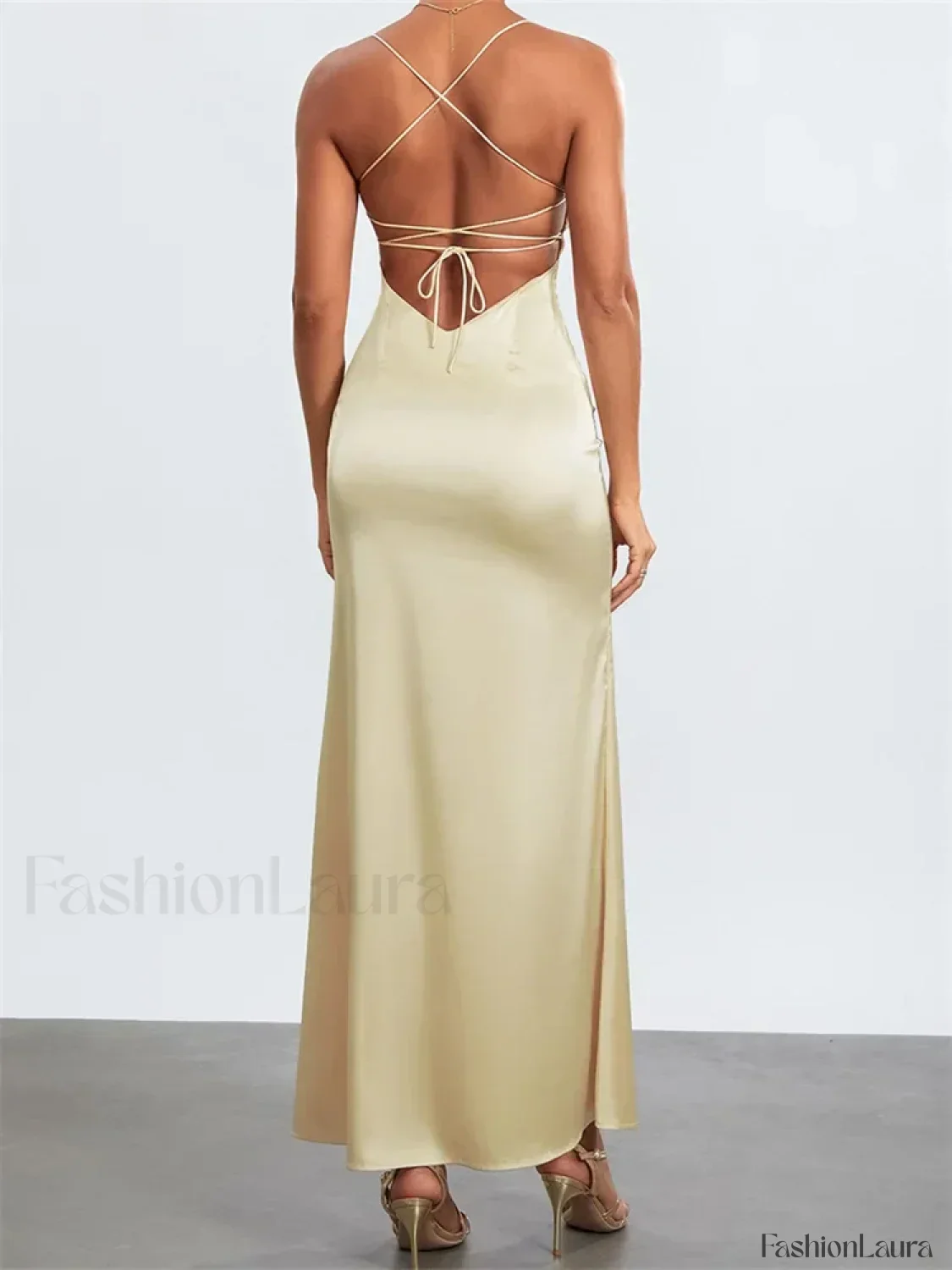 Backless Spaghetti Slim Maxi Dress - Image 14