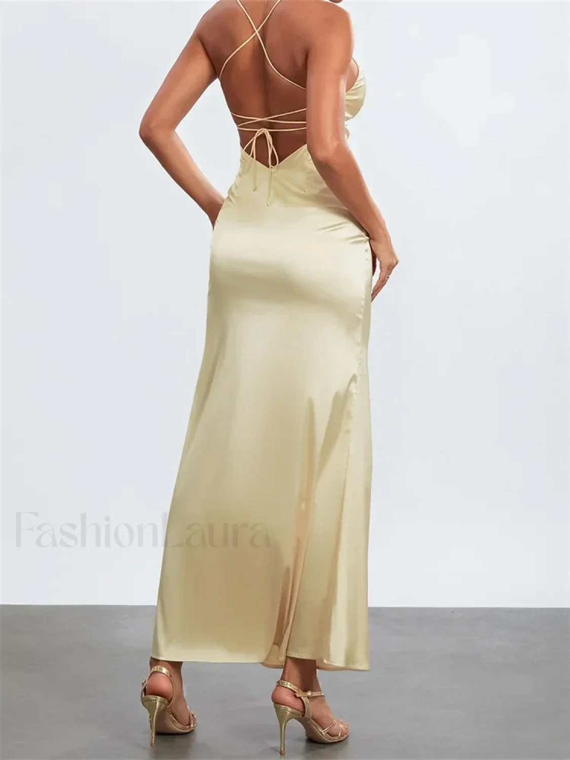 Backless Spaghetti Slim Maxi Dress - Image 9