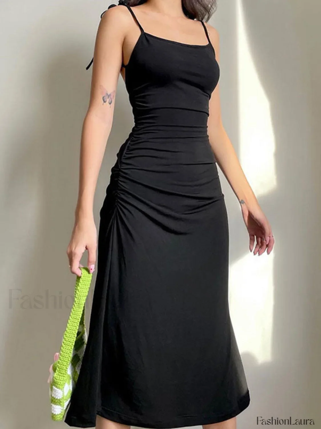 Backless Tie Strap Maxi Dress - Image 4
