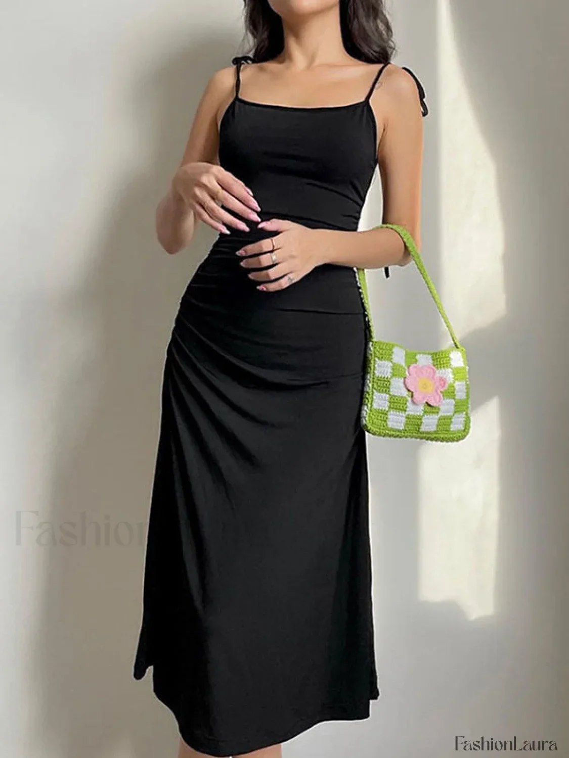 Backless Tie Strap Maxi Dress - Image 5