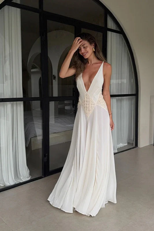 Backless V-Neck Boho Dress - Image 12