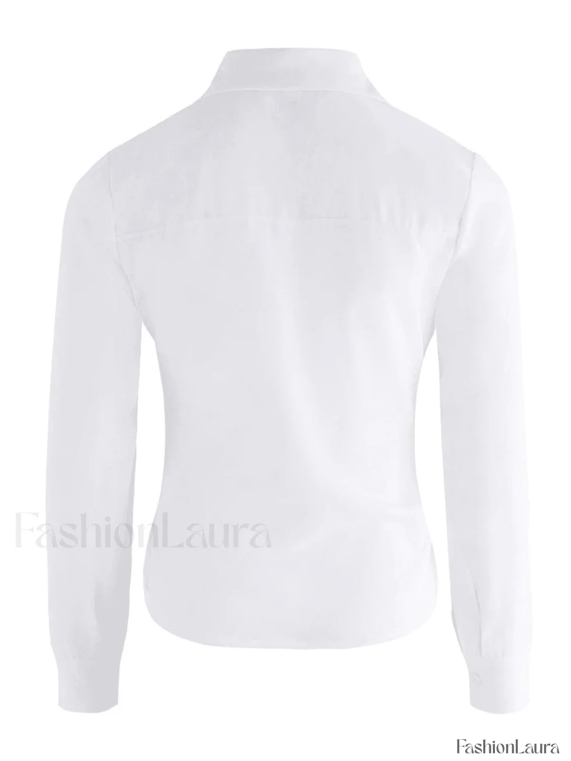 Basic Long Sleeve Button Blouse - Image 29