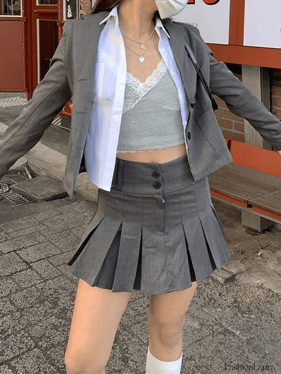 Basic Long Sleeve Button Blouse - Image 32