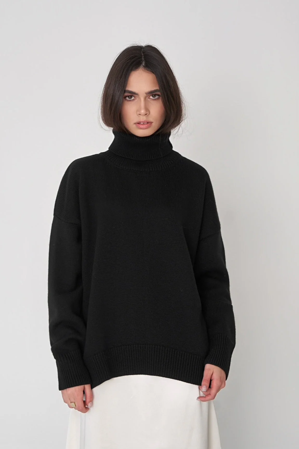 Basic Solid Knit Turtleneck Sweater - Image 66