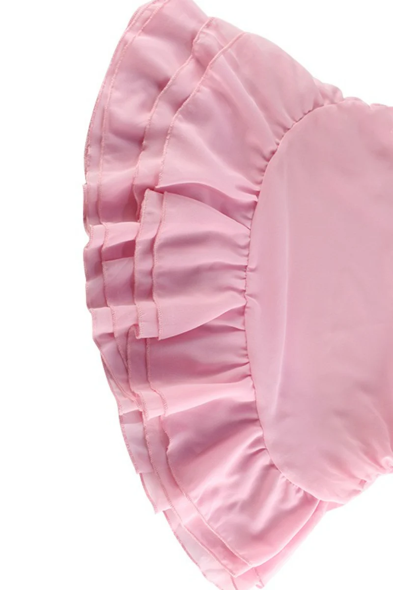 Bishop Sleeve Off Shoulder Blouse Layered Ruffle Skirt Set - Image 12