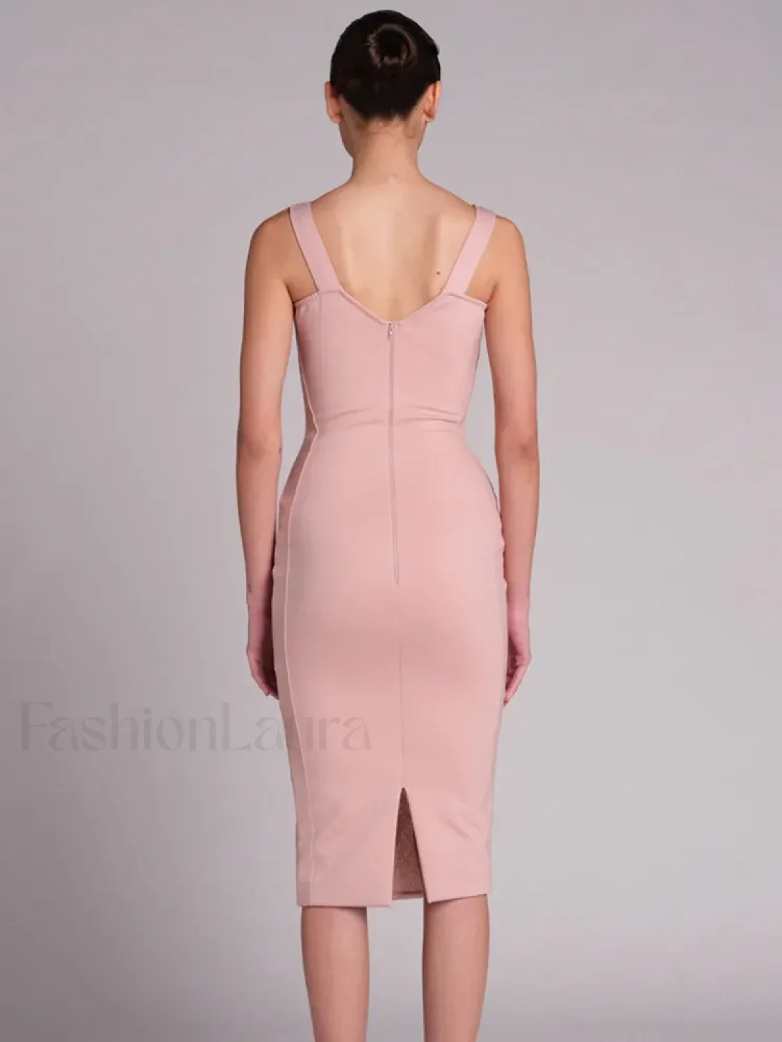 Black Lace Bandage Midi Dress - Image 5