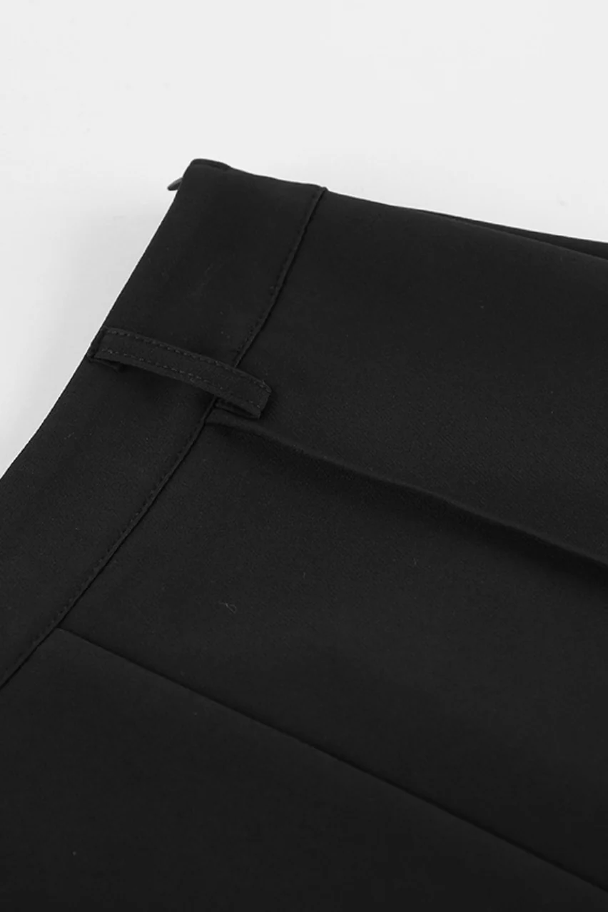 Black Lace Trim High Waist Tailored Shorts - Image 6