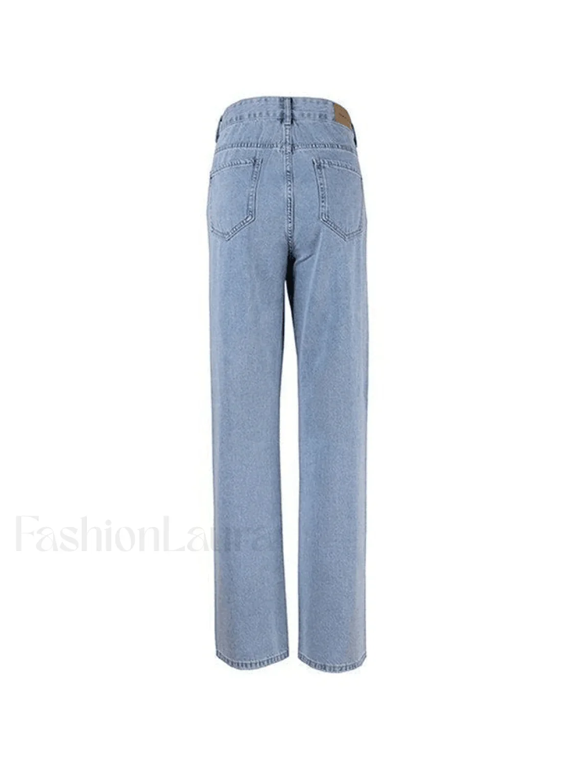 Blue Wash Straight Leg Knee Ripped Jeans - Image 4