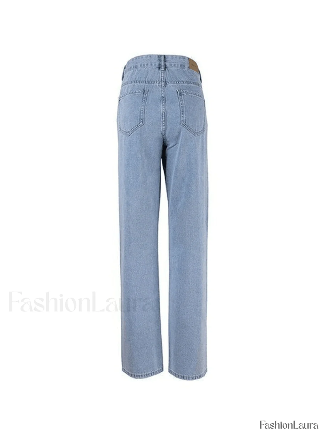 Blue Wash Straight Leg Knee Ripped Jeans - Image 7