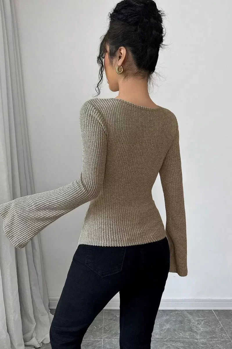 Bodycon Off-Shoulder Knit Top - Image 3