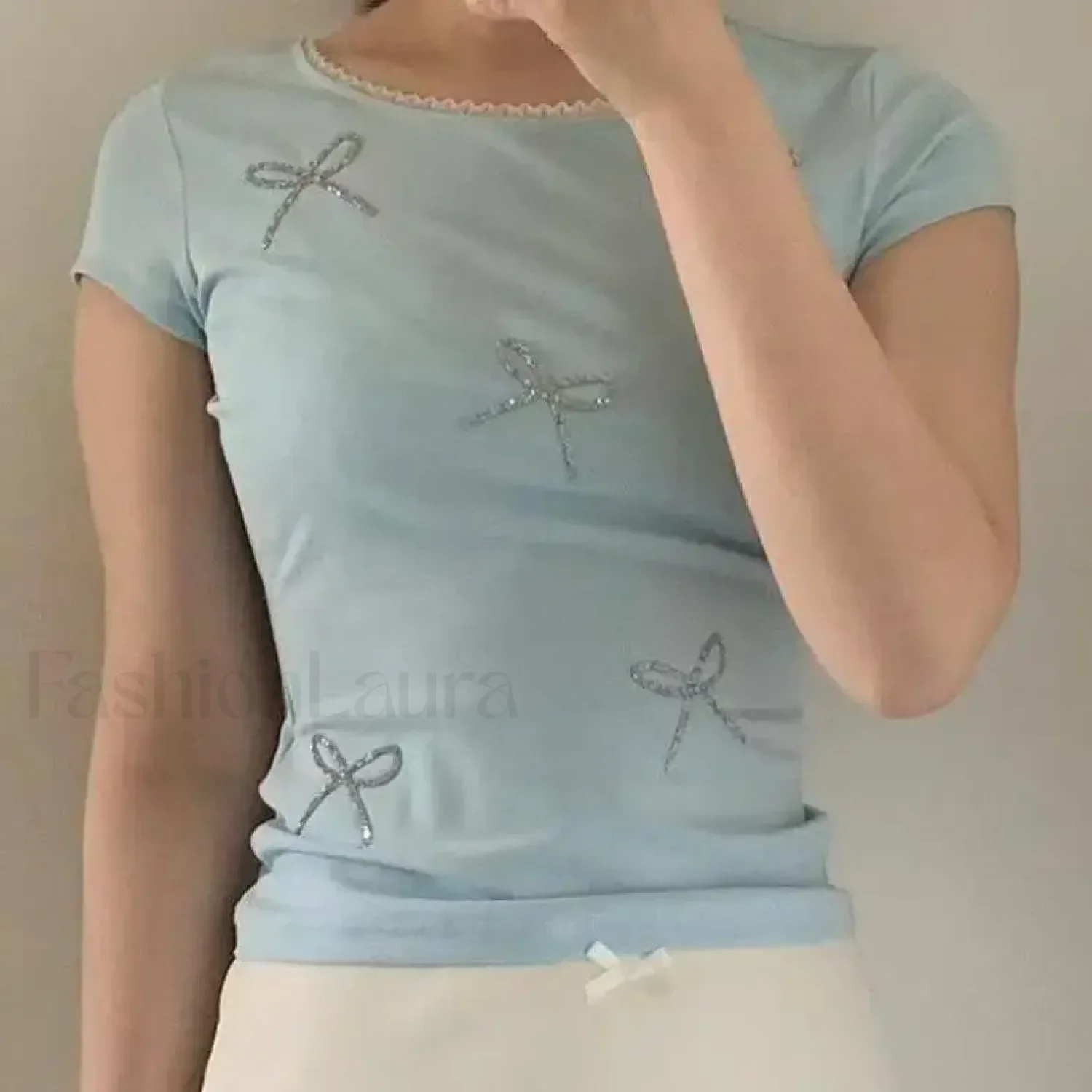 Bohemia Fashion Crew Neck Diamond T-Shirt - Image 4