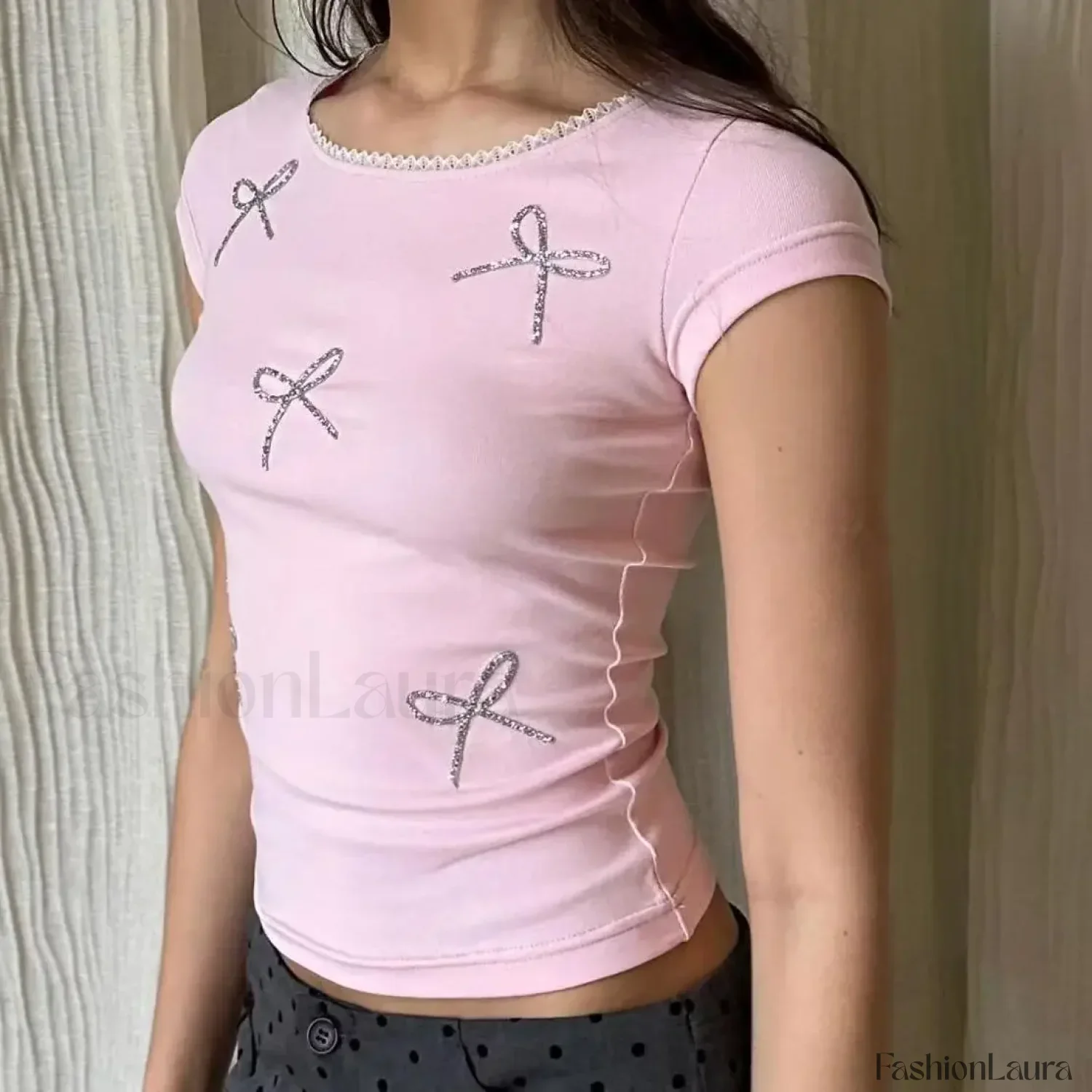 Bohemia Fashion Crew Neck Diamond T-Shirt - Image 6