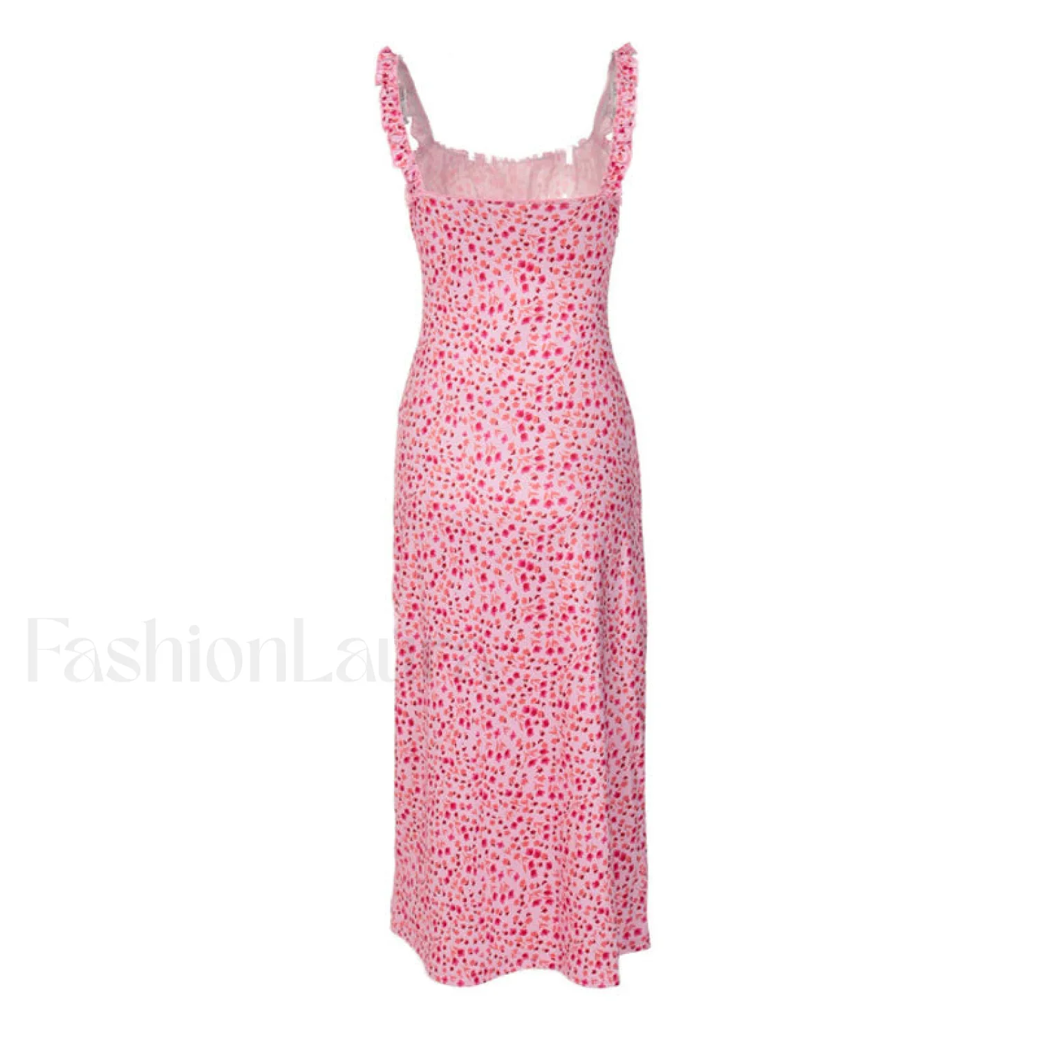 Bohemian Flower Print Ruched Detail Sleeveless Midi Sundress - Red - Image 5