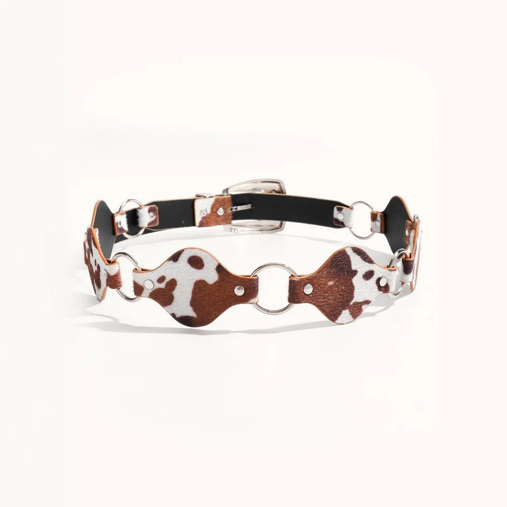 Boho Cow Print Wide Waist Belt - Image 2