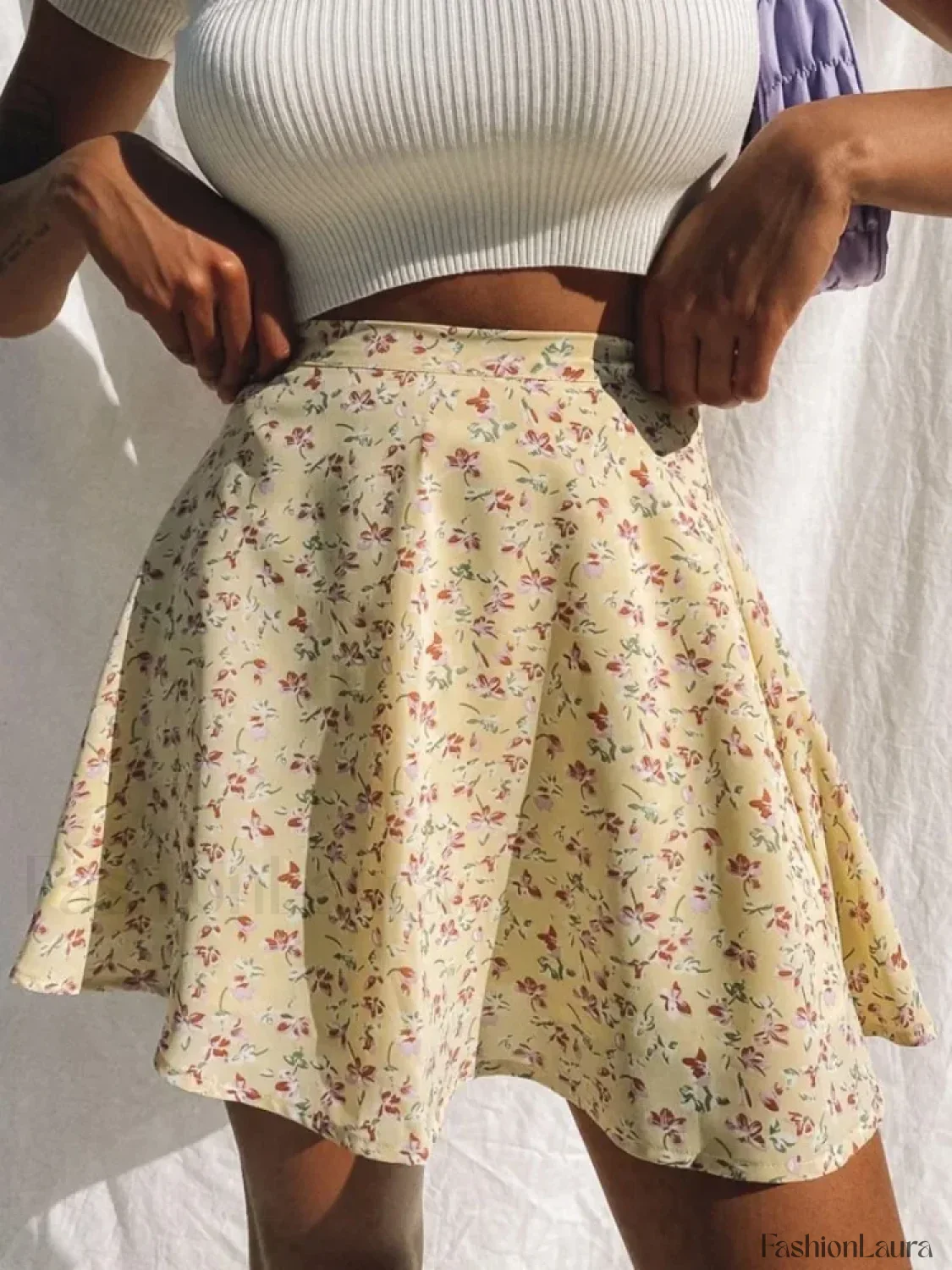 Boho Floral Pleated Beach Skirt - Image 15