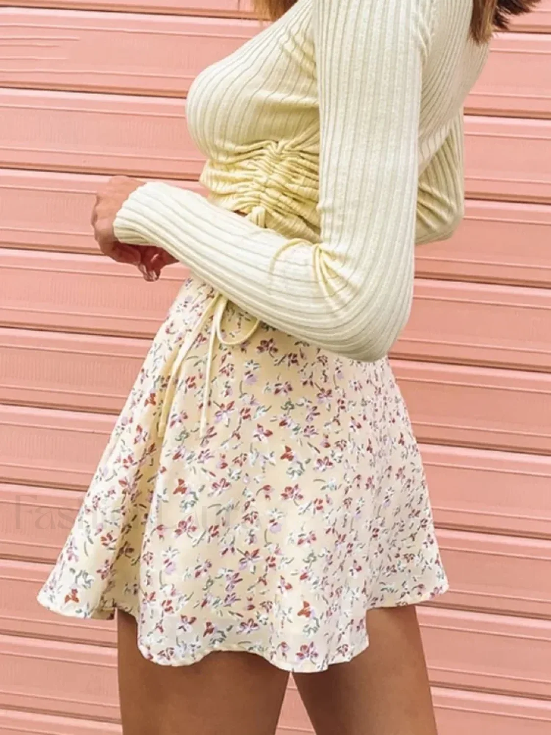 Boho Floral Pleated Beach Skirt - Image 4