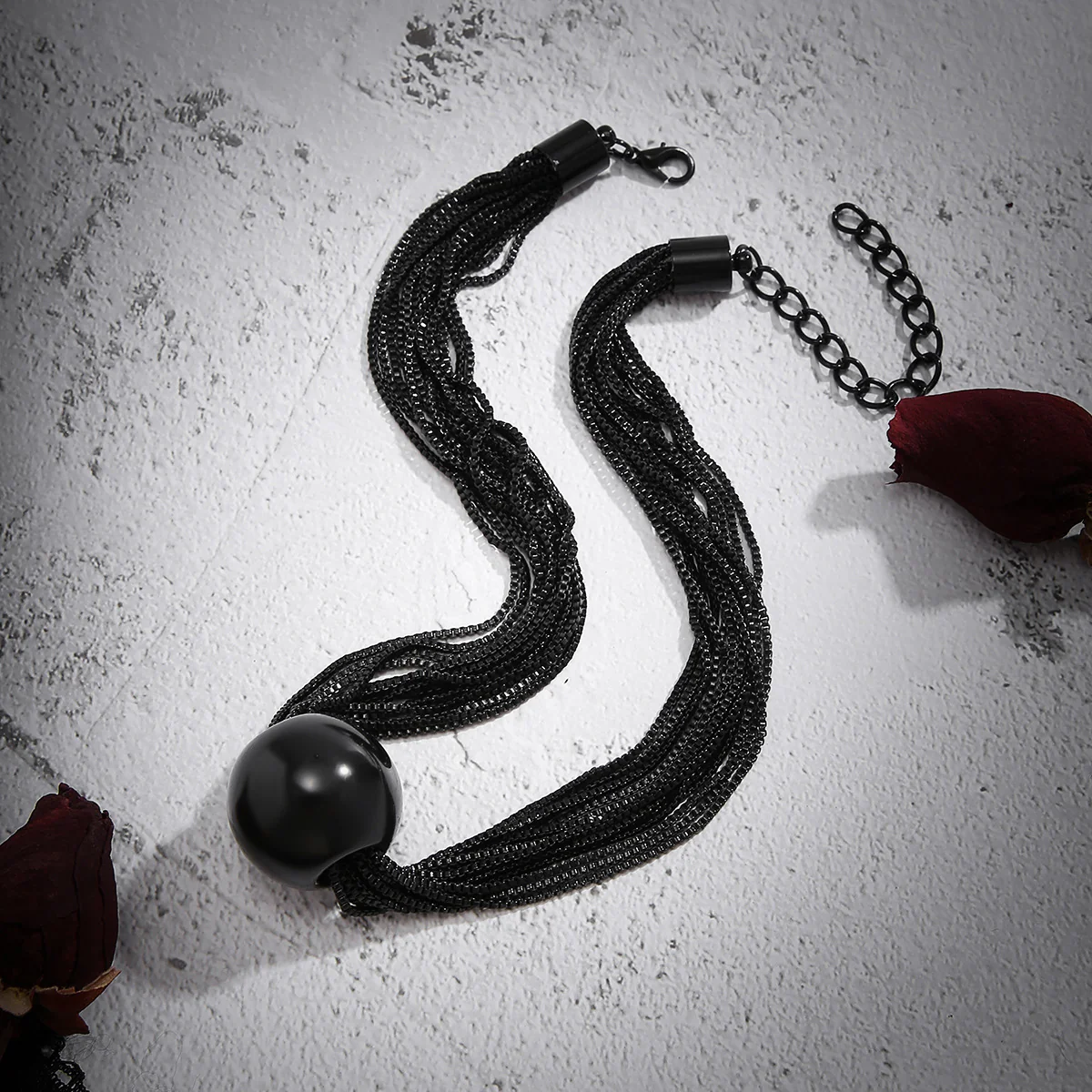 Bold Bead Pendant Choker Layered Necklace - Image 14