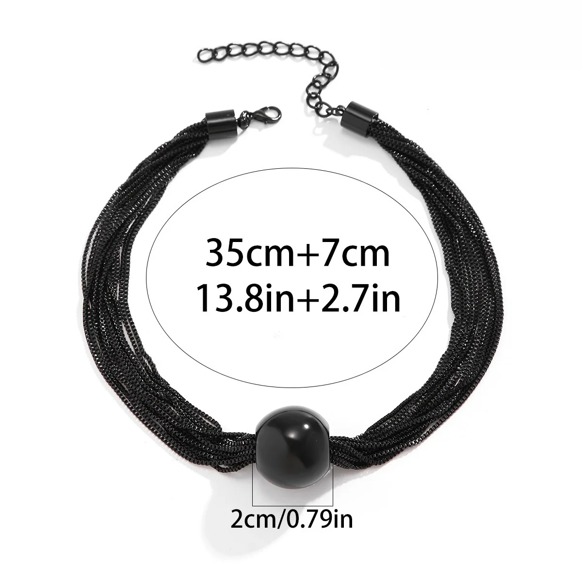 Bold Bead Pendant Choker Layered Necklace - Image 15