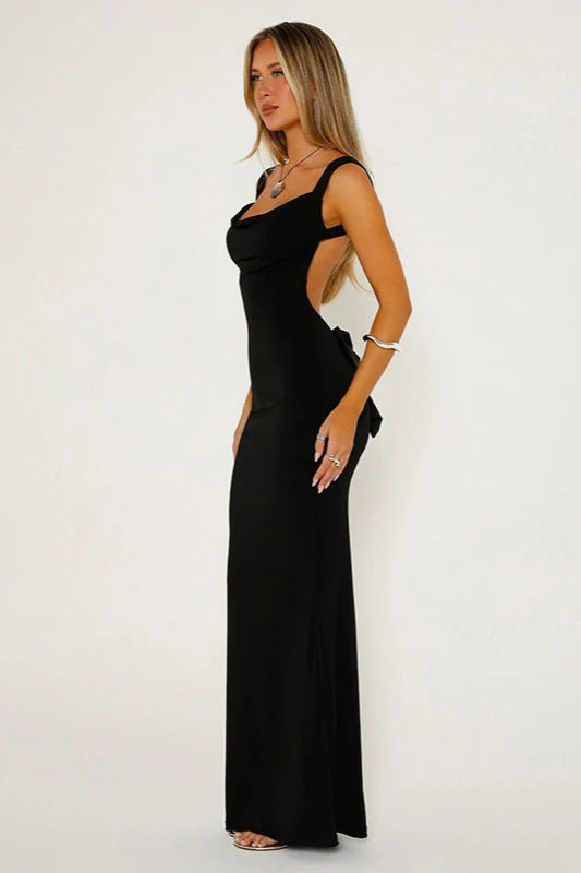 Bow Back Spaghetti Strap Formal Dress - Image 10