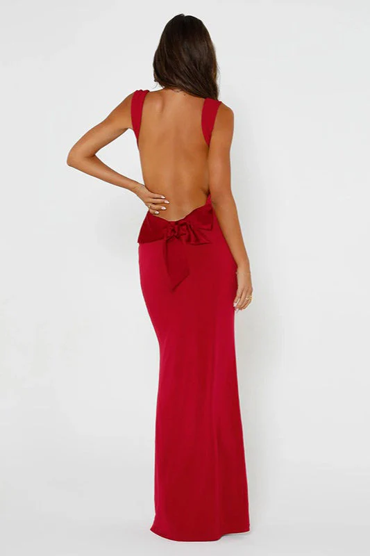 Bow Back Spaghetti Strap Maxi Formal Dress - Image 6