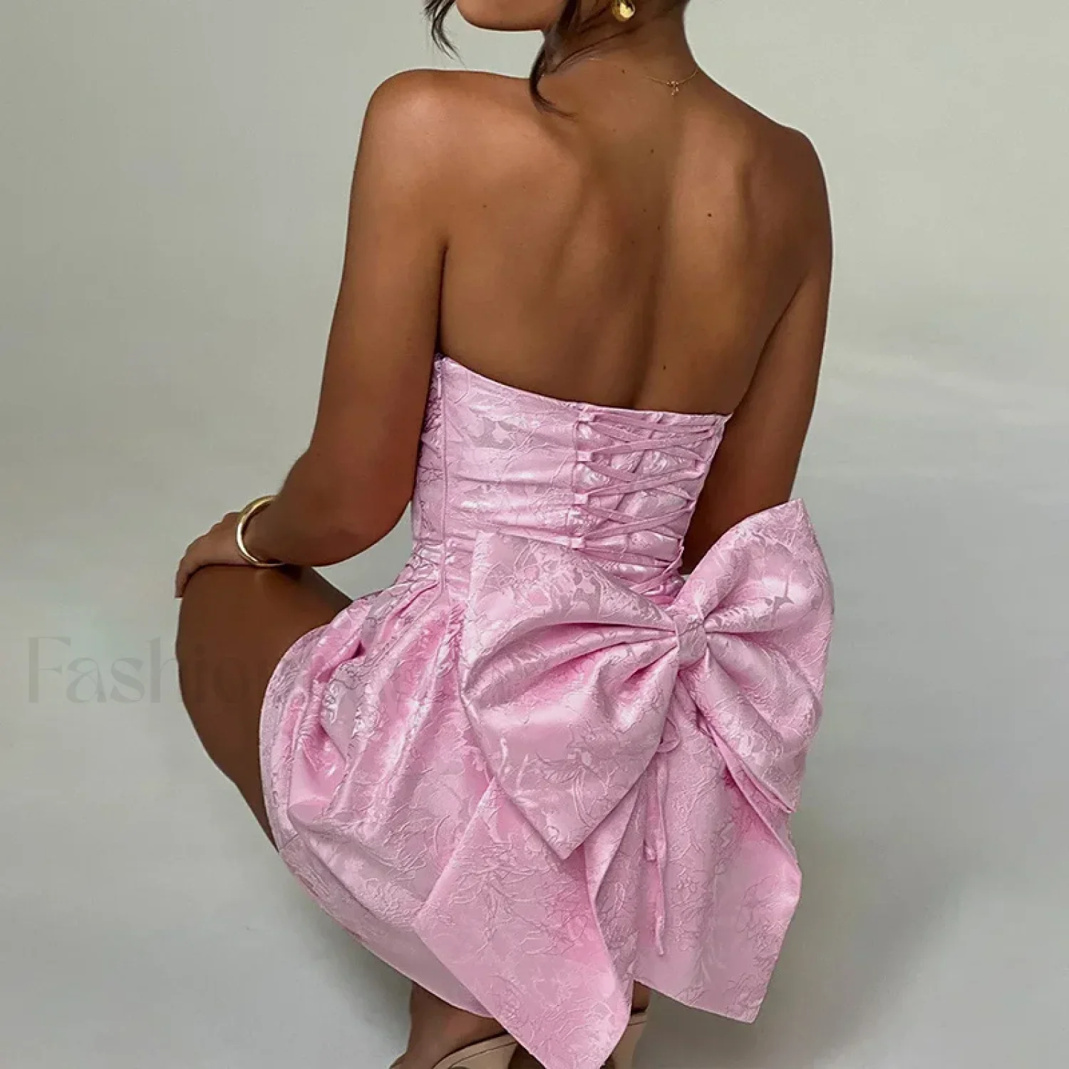 Bow Bandage Party Mini Dress - Image 2