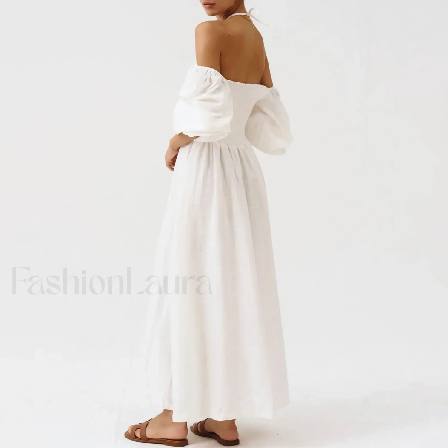 Bow-Front Smocked Midi Dress - Image 5