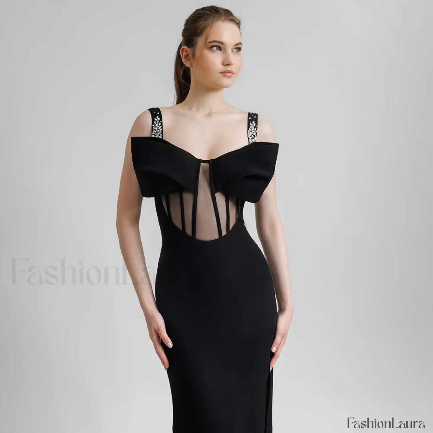 Bow Mesh Spaghetti Maxi Dress - Image 8