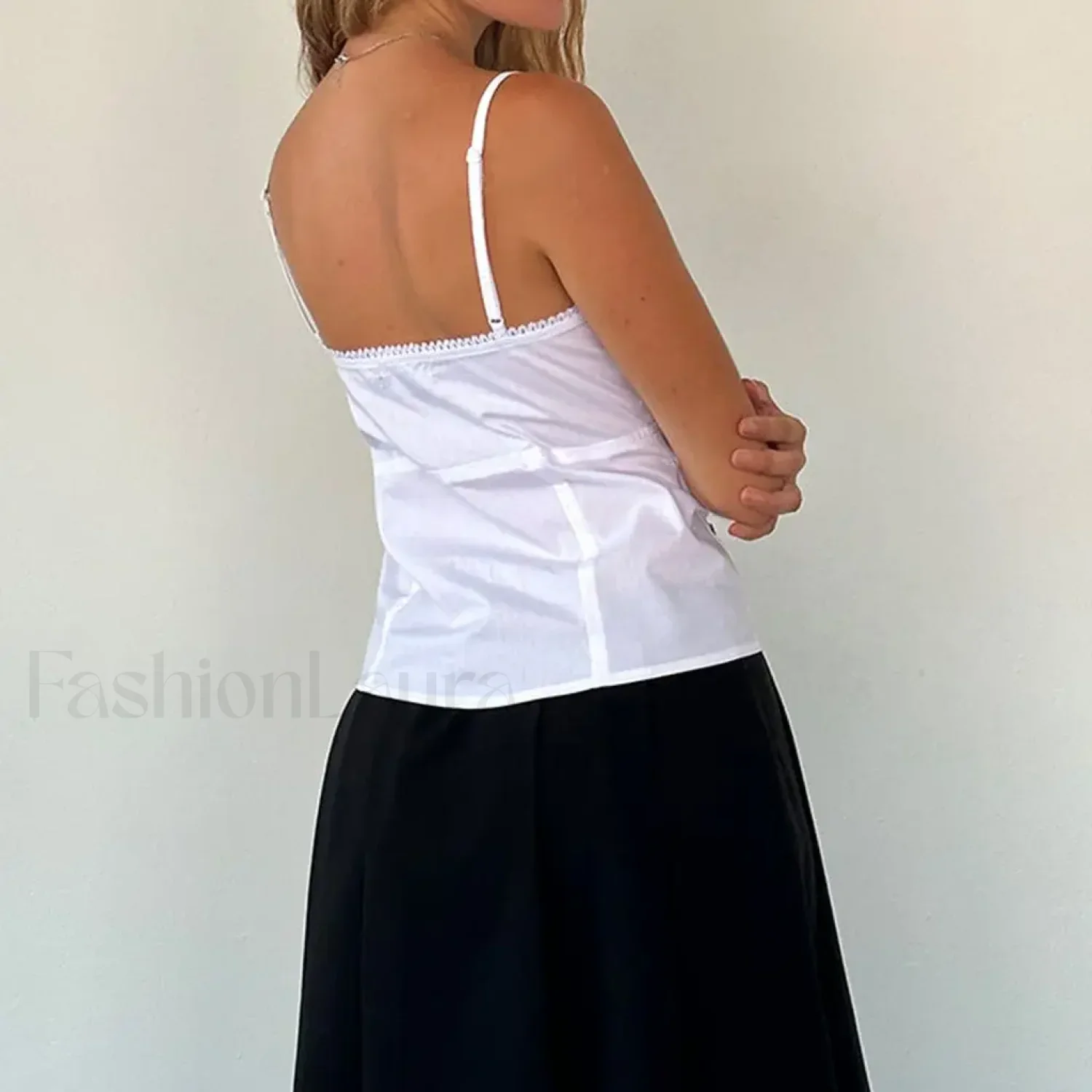 Bow V-Neck Adjustable Crop Top - Image 4